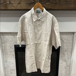 Cubavera Light beige Linen Short Sleeve Shirt